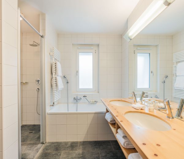 Bathroom in the Classic Family Room at Hotel Laudinella